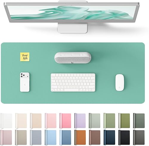 YSAGi Protector de Escritorio de Cuero, Alfombrilla de Oficina, Alfombrilla Grande para Ratón, Secante de Cuero PU Antideslizante, Almohadilla de