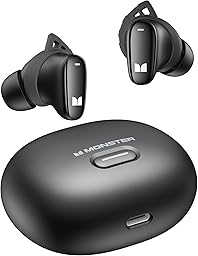 Monster N-Lite 206 Bluetooth Wireless Earbuds, in-Ear Headphones, Bluetooth 5.4 Ear Buds, Built-in Microphone, Comfortable Fit, Touch Control, Type-C Quick Charging, IPX6 Waterproof, 25H Playback