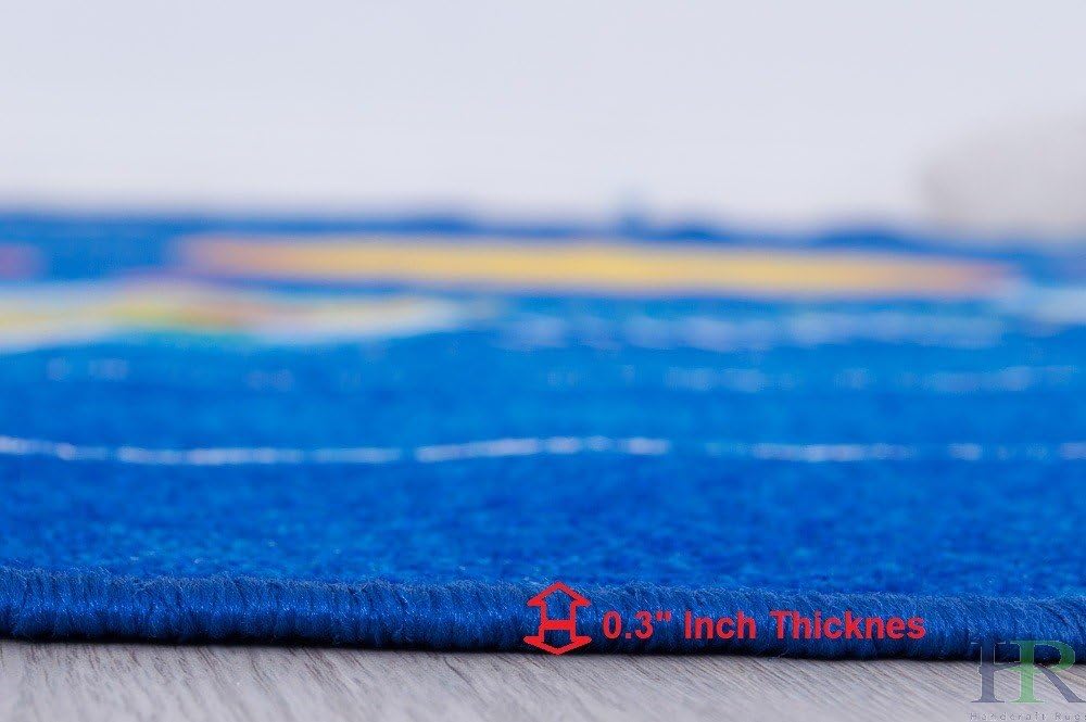 Kids Rugs Solar System Boys/Girls/Children/Toddler Educational Play mat for School/Daycare/Nursery Non-Slip Area Rug (Blue/Multi)