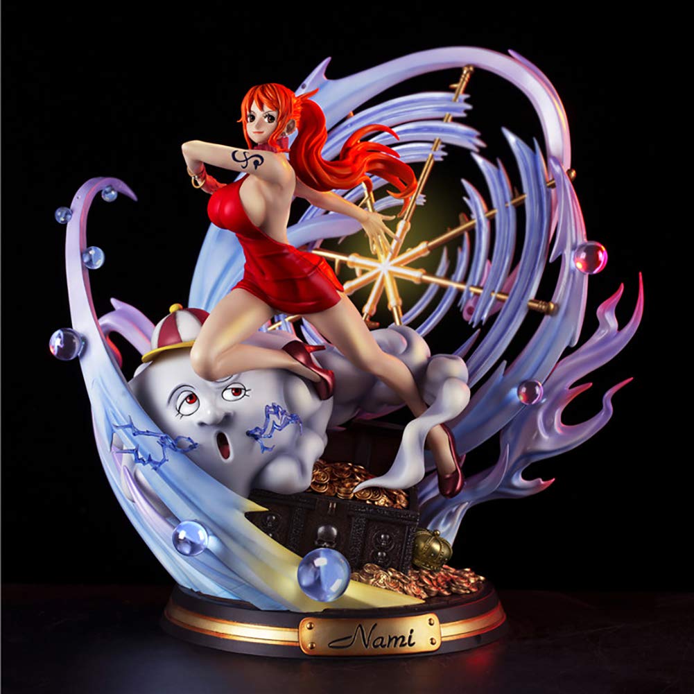 Amazon Com One Piece Action Figures Gk Straw Hat Pirates Resonance Nami Anime Character Model For Fans Gift Toys Games