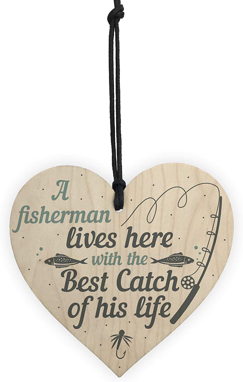 RED OCEAN Grandad Lives Here CARP Fishing Wooden Sign Plaque Fathers Day Dad Gift Best Friend Birthday Present