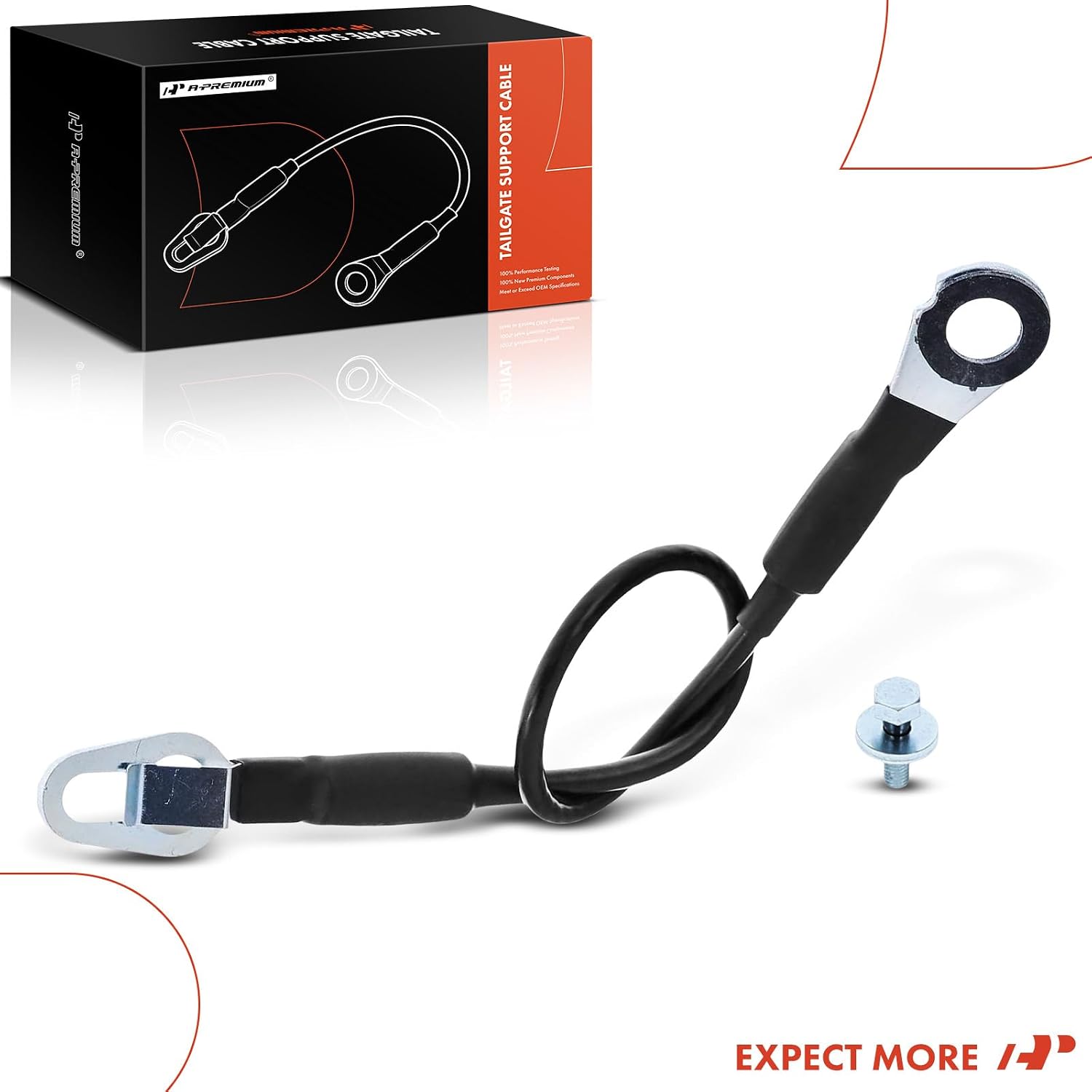 A-Premium Tailgate Support Cable Compatible with Chevrolet Silverado 1500 2007-2016, Silverado 2500 3500 HD 2007-2016 & GMC Sierra 1500, Sierra 2500 3500 HD & Hummer H3T, 16 Inch, Rear Tailgate