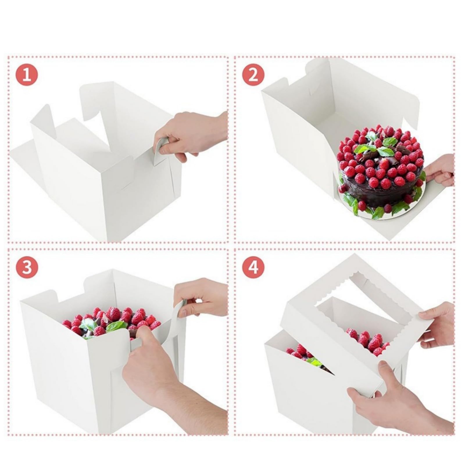 Confezione da 10 scatole per torte, per torte a gradini, in cartoncino bianco, per dolci di compleanno (scatola 8 in x 8 in x 8 in x 8 in x 8 in x 8 in x 8 in x 8 in