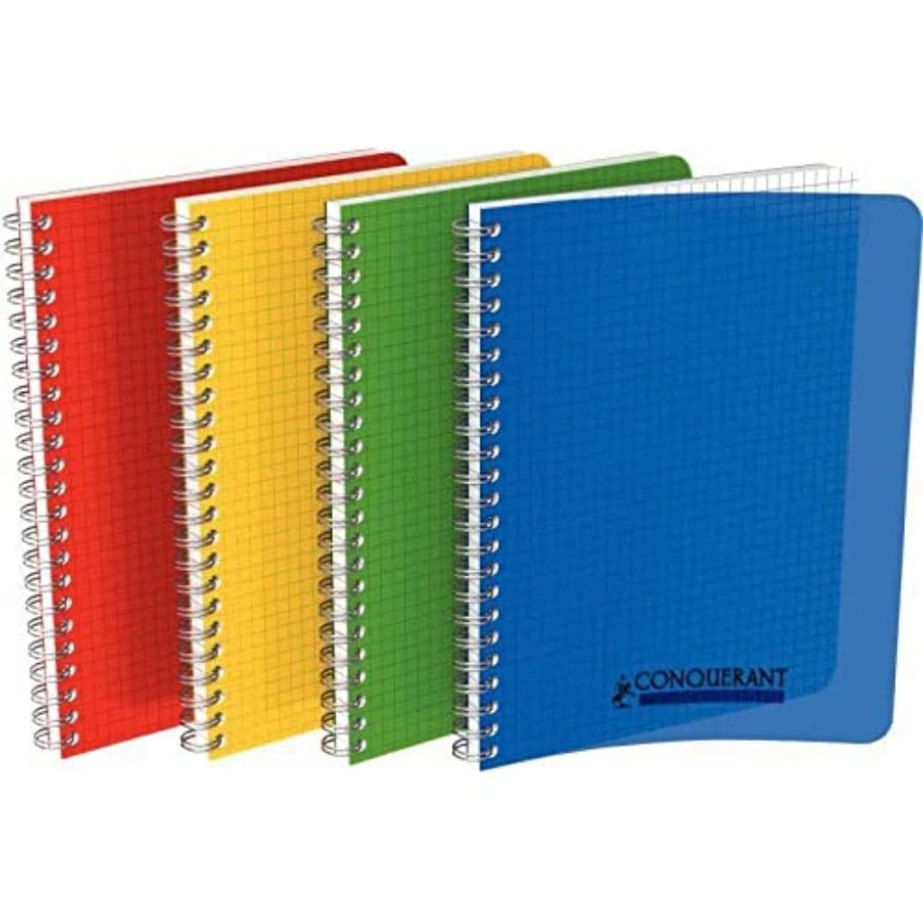 Conquérant Classic Notebook 17 x 22 cm Small Squares 5 mm 100 Pages Full Bound Polypropylene Cover Assorted Colours