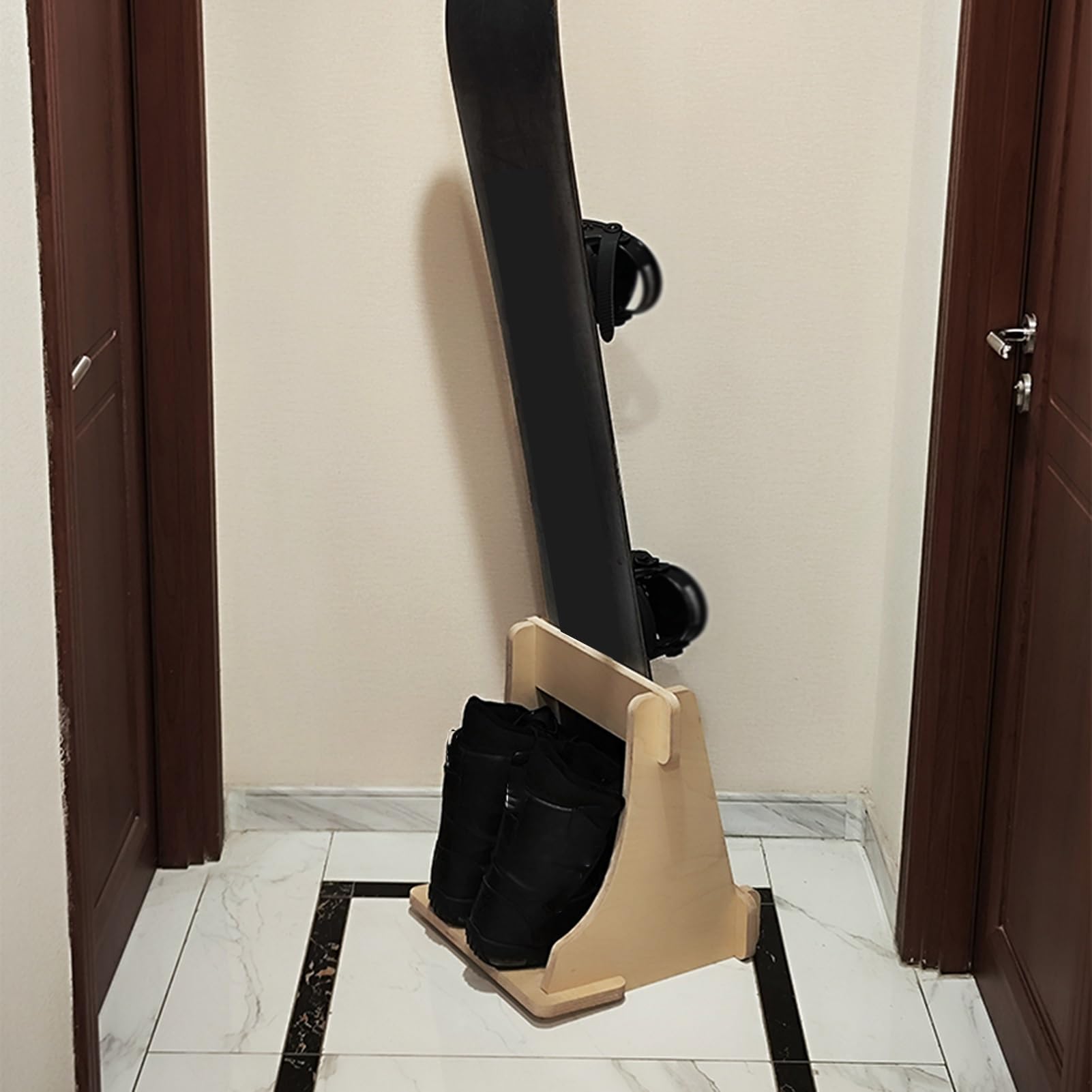 Stojak Na Deskorolkę, Stojak Na Narty Montowany Na Podłodze, Drewniany Stojak Na Deskorolkę, Łatwy Do Przenoszenia, Odpowiedni Do Domu I Magazynu