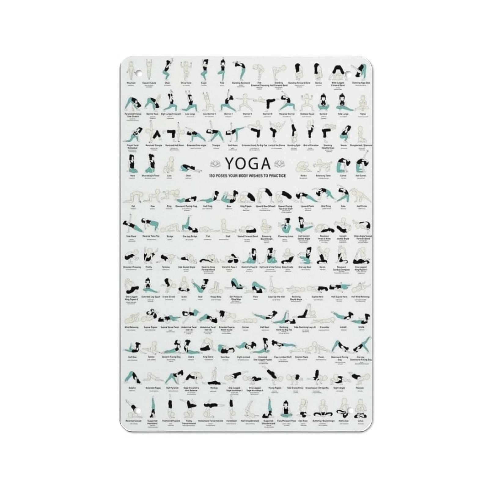 AOOEDM Yoga Postures Metal Tin Signs for Man Cave Funny Art Wall Plaque Kitchen Bar Sign Coffee Shop Garage Wall Decor Hanging Decor