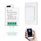 Matter Wireless Remote Switch&comma;WiFi Smart Light Switch Works with Alexa and Google Home&comma; RF Remote Control&Voice Control&Timer&Schedule&comma;2&period;4G Wi-Fi Only&comma;Neutral Wire Required&comma; hub Required&period;