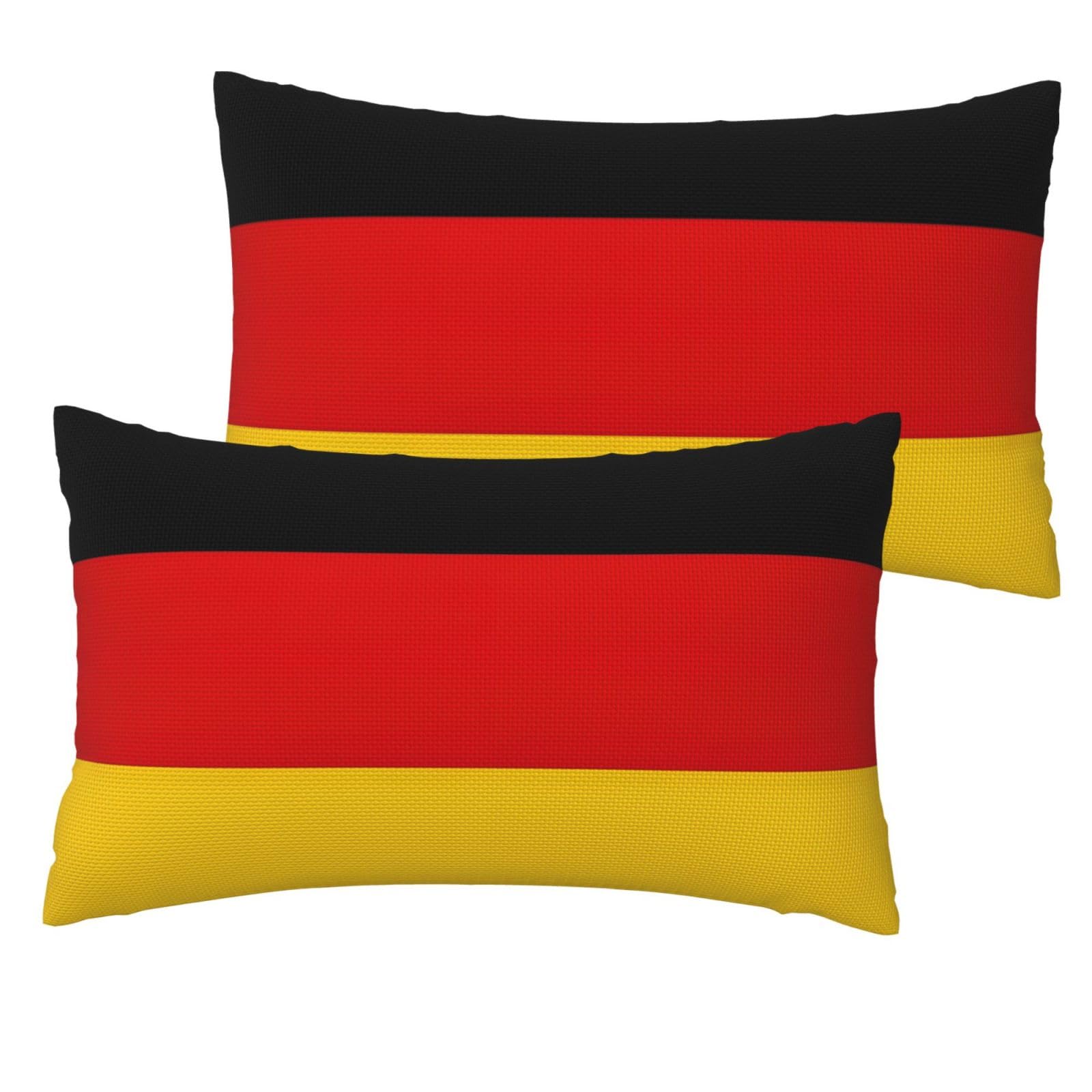 Germany Flag Printing Simple Opulence Imitation Linen Pillowcase 2 Sets Of Soft And Durable 12''X20'' For Sofa Bed