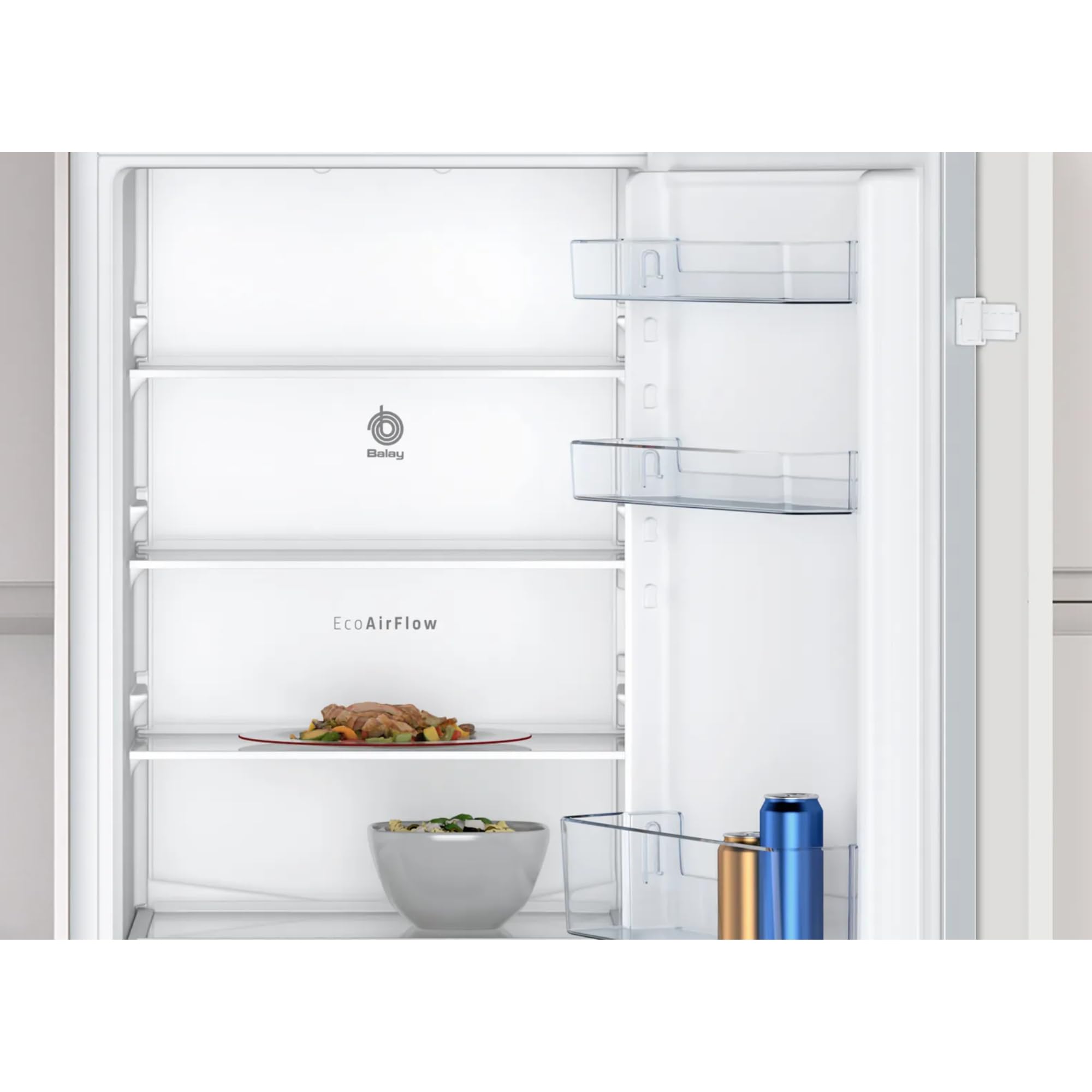 Balay - Frigorífico Combi Integrable, Puerta Deslizante, NoFrost, Cajón Fresh, 260 litros, 3KIE712F