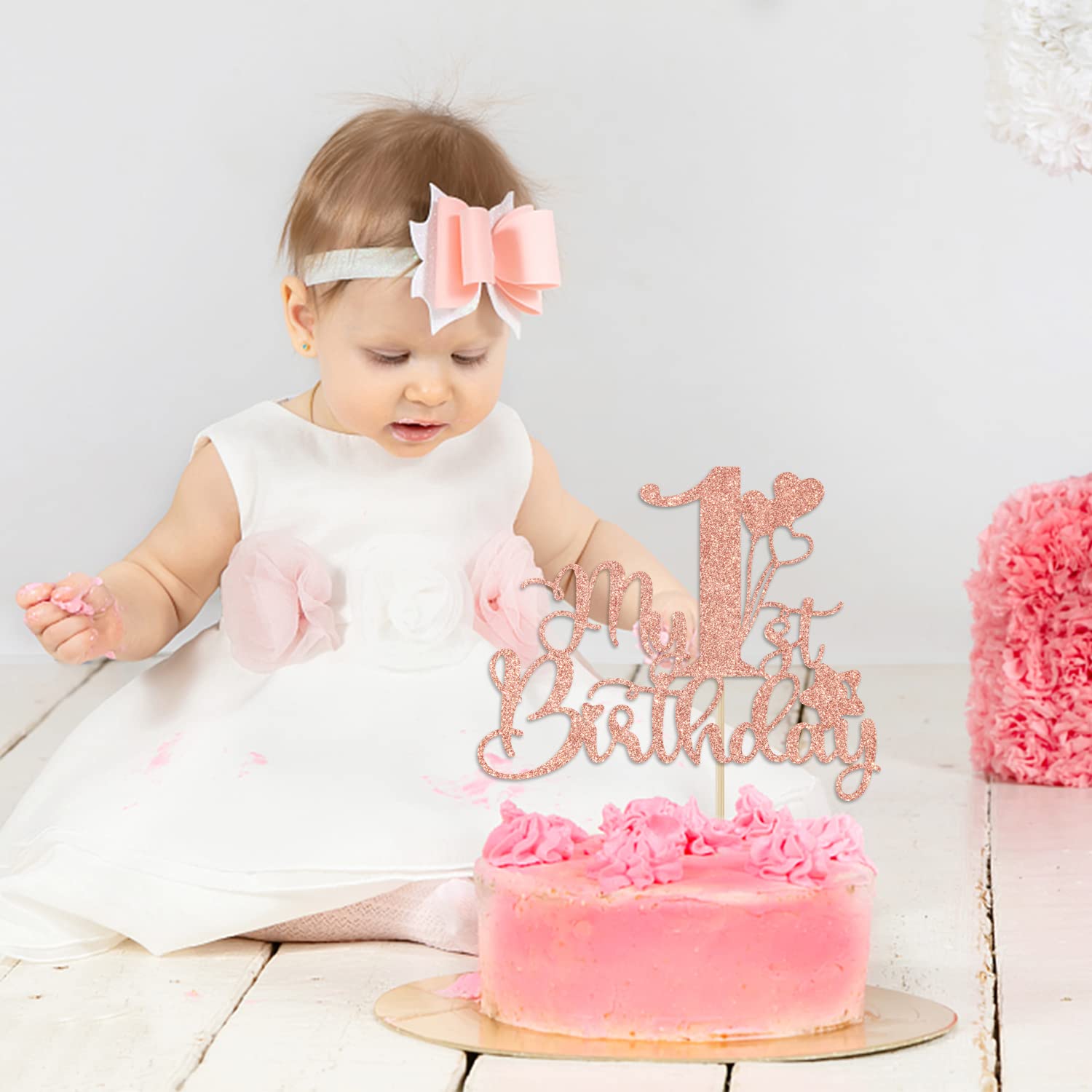 Little Miss Onederful - Decoración Para Tartas De Feliz Primer Cumpleaños, Saludos A 1 Año/Hello One, Suministros De Decoración De Fiesta De Primer Cumpleaños Para Niñas, Suministros De Decoración De