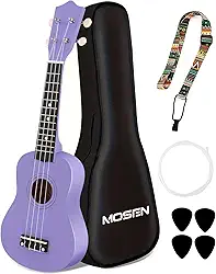 MOSEN Ukulele Kit All in One de 53 cm para iniciantes (Roxo)