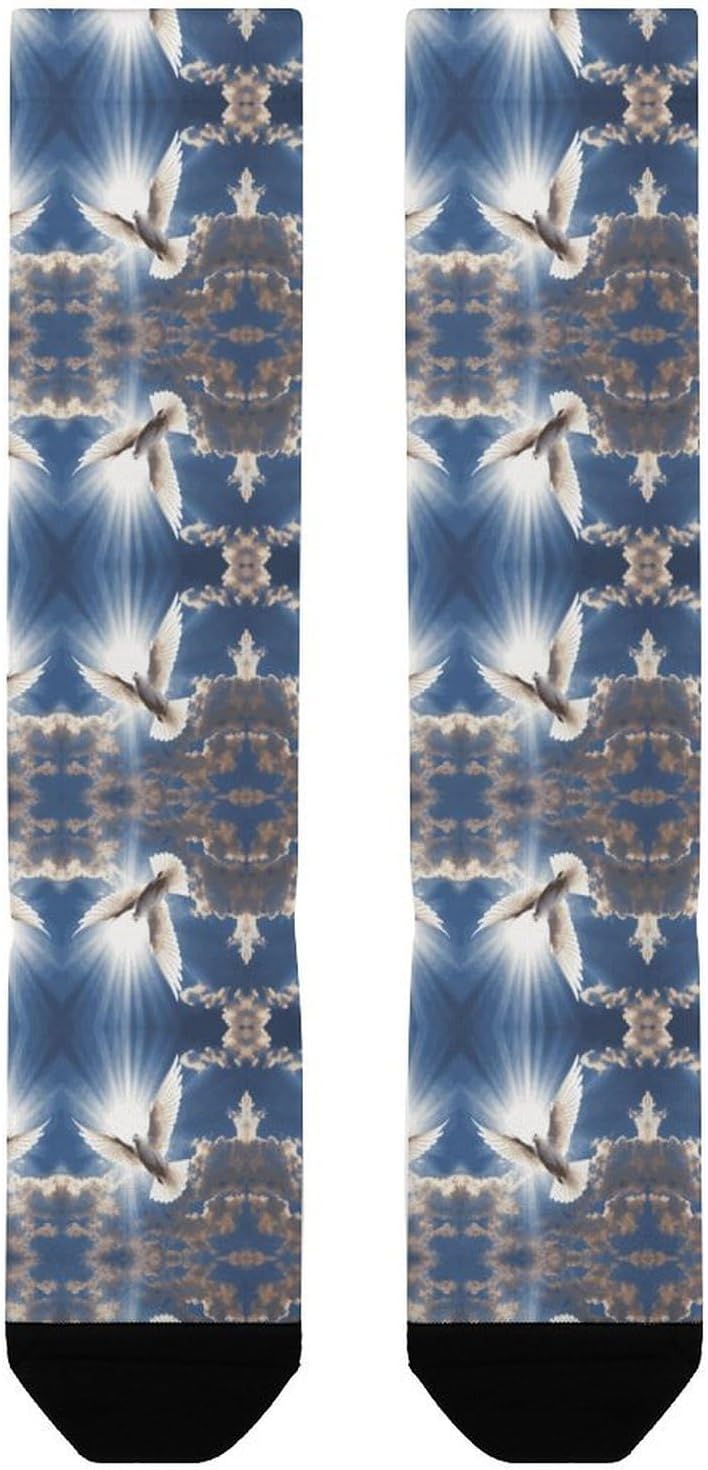 Dove Sky Compression Socks for Women Men Comfort Over The Calf Socks Moisture Wicking Breathable Athletic Sock