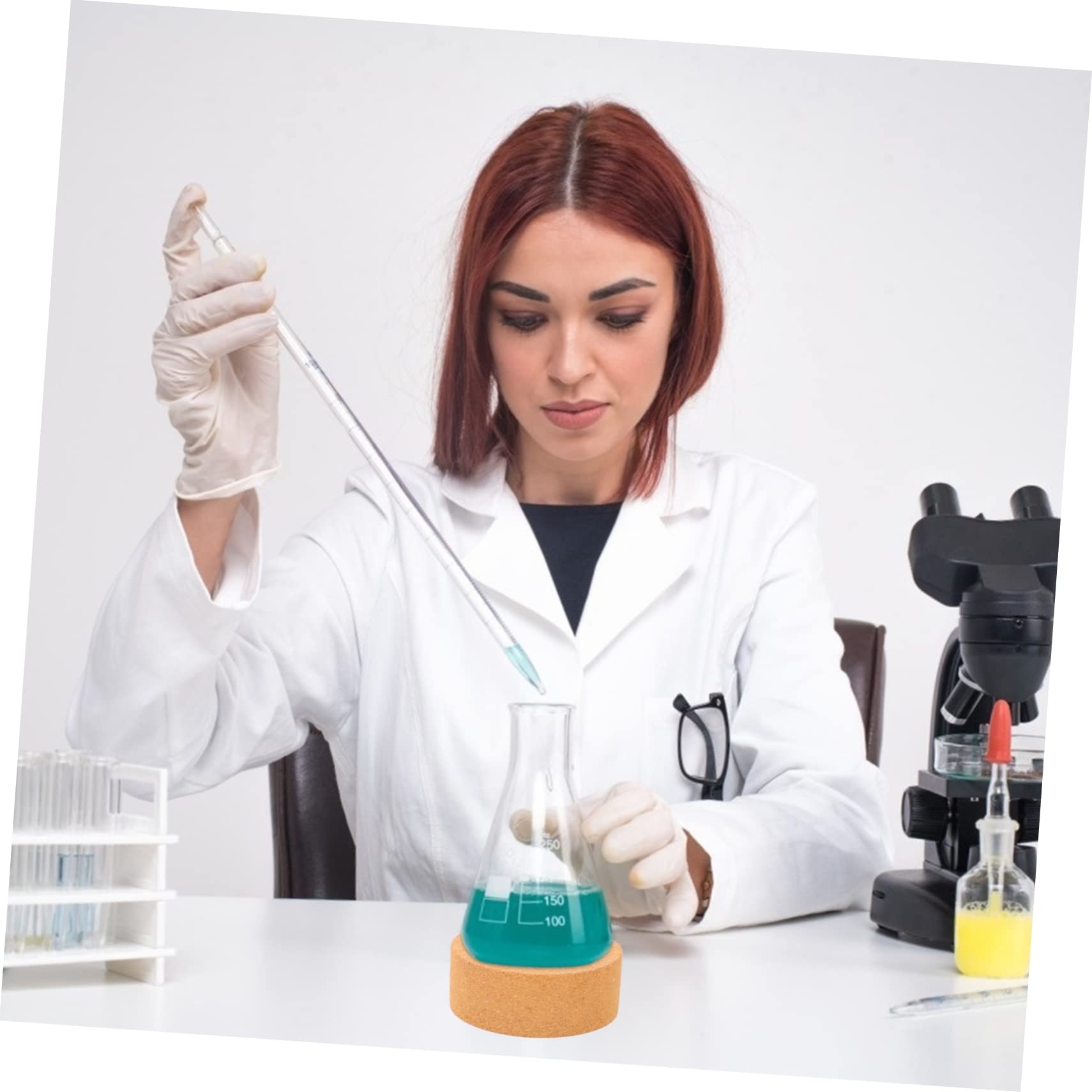 OUNONA Lot de 2 Supports de Flacons en Liège Supports de Base de Flacons de Laboratoire de Flacon Résistants à La Chaleur - Corrosifs 2 Pièces