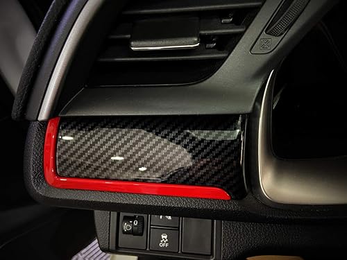 Miniatura 5 de GZXinWei 6 piezas de calcomanías decorativas de fibra de carbono para tablero central de consola para Honda 10. generación Civic 2016 2017 2018 2019