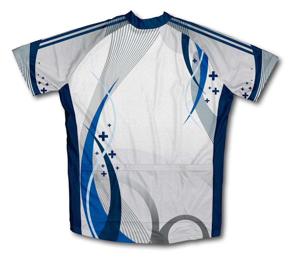 Blue Curve Short Sleeve Cycling Jersey for Men - Size L