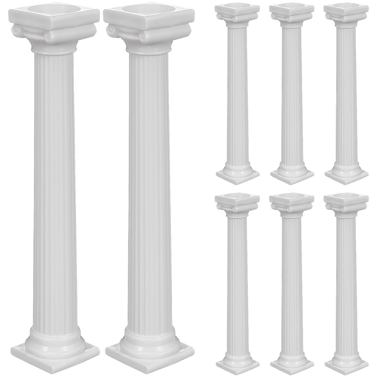 Abaodam 8Pcs Roman Pillars for Cake Tier Stacking, 6.7 Inch Plastic Columns for Wedding Cake Support, Separators Stand for Multi-Layer Decoration