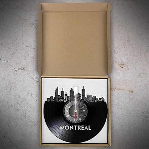 Miniatura 3 de Reloj de pared con diseño de arquitectura de vinilo para manualidades reloj de pared con diseño de horizonte de Canadá tallado de vinilo para