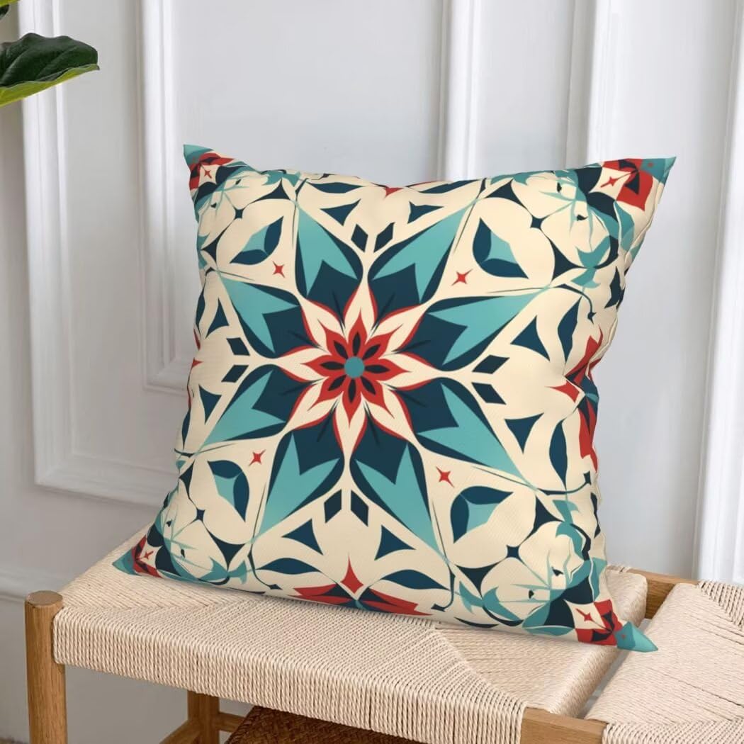 Aksamitna poszewka na poduszkę 80x80 cm Zestaw 4 poszewek na poduszki zielona turkusowa dekoracyjna kwadratowa poszewka na poduszkę geometryczne kwiaty poduszki na sofę do ławki, łóżka, krzesła