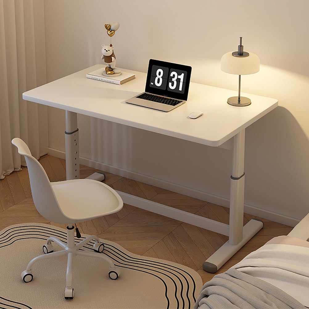 MYUYEE Manual Standing Desk Adjustable Height, Hand Crank Stand Up Desk, Sit Stand Home Office Desk, Small Computer Desk, Space Saving Design (80X50Cm)