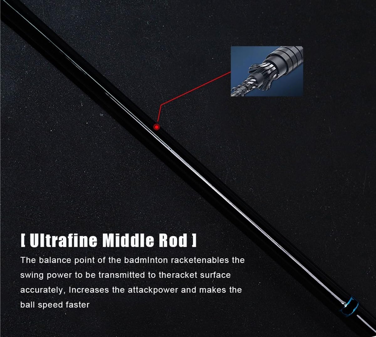 Badminton Set Racchetta da Badminton 8U 65g Professionale in Fibra di Carbonio Ultraleggera