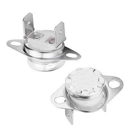 KSD301 Thermostat 210 degreeC/410 degreeF Normally Closed N.C Adjust Snap Disc Limit Control Switch Microwave Thermostat Thermal Switch Bent Feet 2pcs