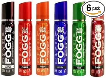 Fogg Body Spray Pocket Deo, CHARM, HAPPY, DASH, NICE & RELISH 25ml x 6 Deodorant Spray - For Men & Women (150 ml, Pack of 6)