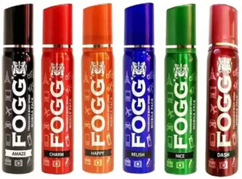 FOGG Men & Women Body Spray Pocket Deo, Charm, Happy, Dash, Nice & Relish 25Ml X 6 Liquid Fresh Scent Deodorant Spray - & (150 Ml, Pack Of 6)