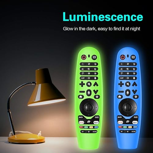 Miniatura 5 de Paquete de 2 fundas de silicona para control remoto LG AN-MR19BA, LG AN-MR18BA, LG AN-MR600, LG AN-MR650, control remoto mágico, funda protectora
