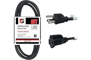 EP 6 Ft Black Outdoor Extension Cord 16/3 SJTW