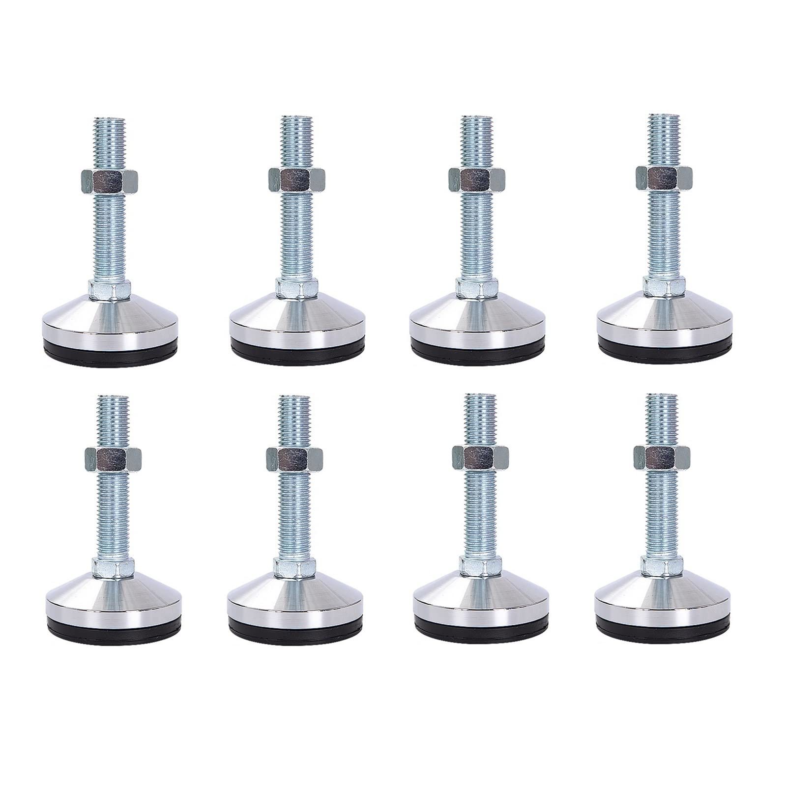 8 Uds diámetro Base 2,4 pulgadas, patas niveladoras con tuercas de seguridad for armarios muebles estantes mesas, tamaño rosca M8 * 50mm