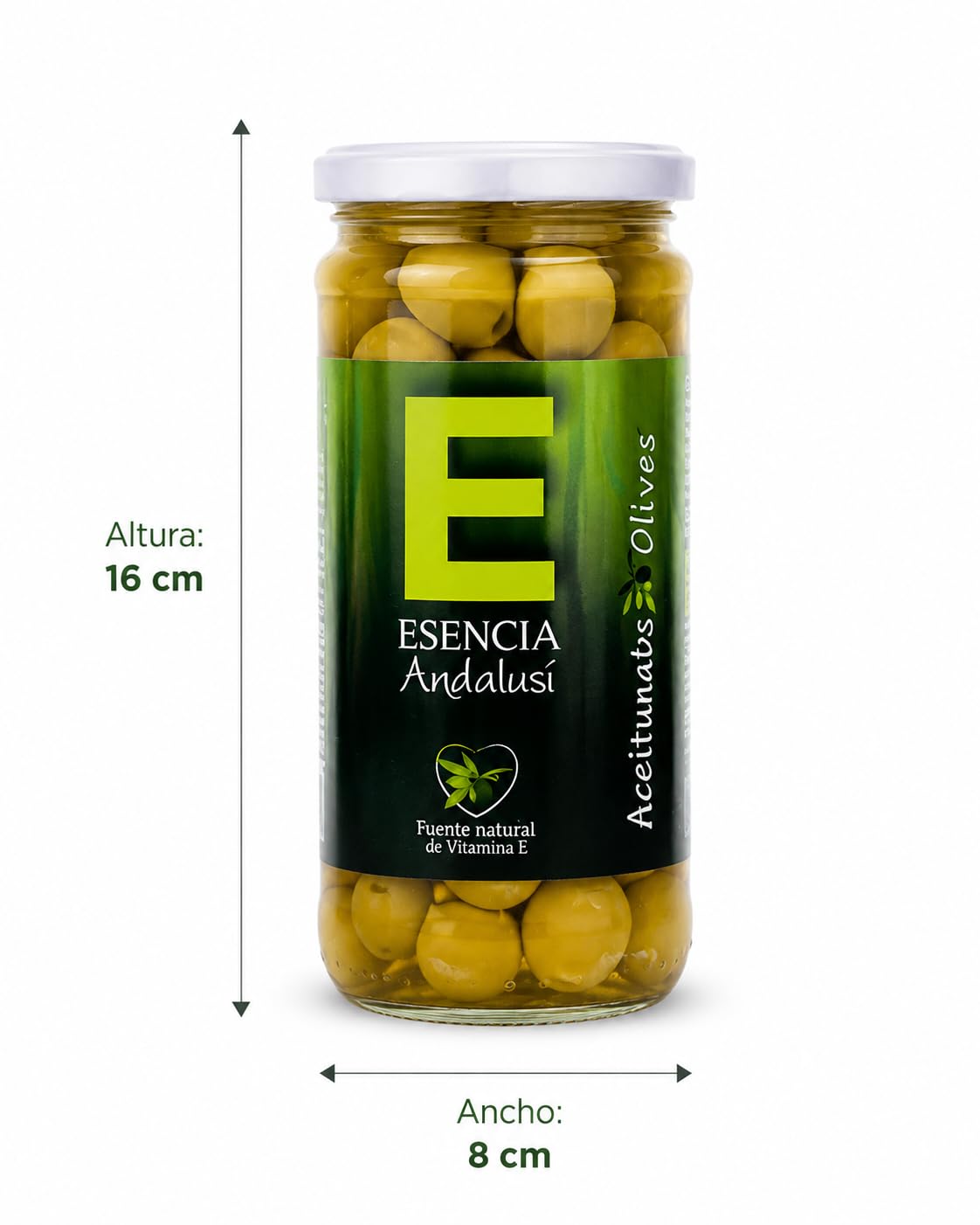 Aceitunas Manzanilla Extra con hueso Sabor Anchoa Esencia Andalusí Gourmet 700g (3 unidades)