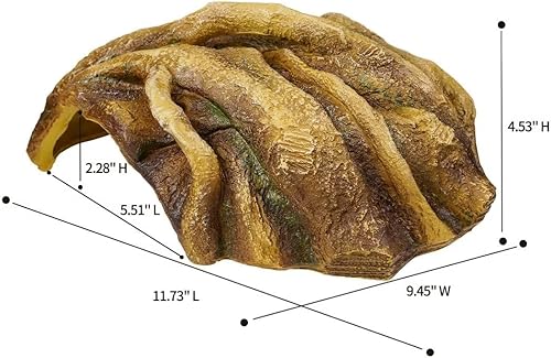 Miniatura 28 de Reptile Rock Reptil Ocultar Cueva Escondite Terrario Habitat Decoración Adorno Refugio Refugio para Serpiente, Geckos, Lagartos, Tortuga, Ranas