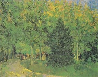 NHPVHNRW Famous Poster Artwork Oil Painting Path in the Park of Arles with Walkers by Vincent Van Gogh Canvas Artwork for Living Room Decor 60x90cm