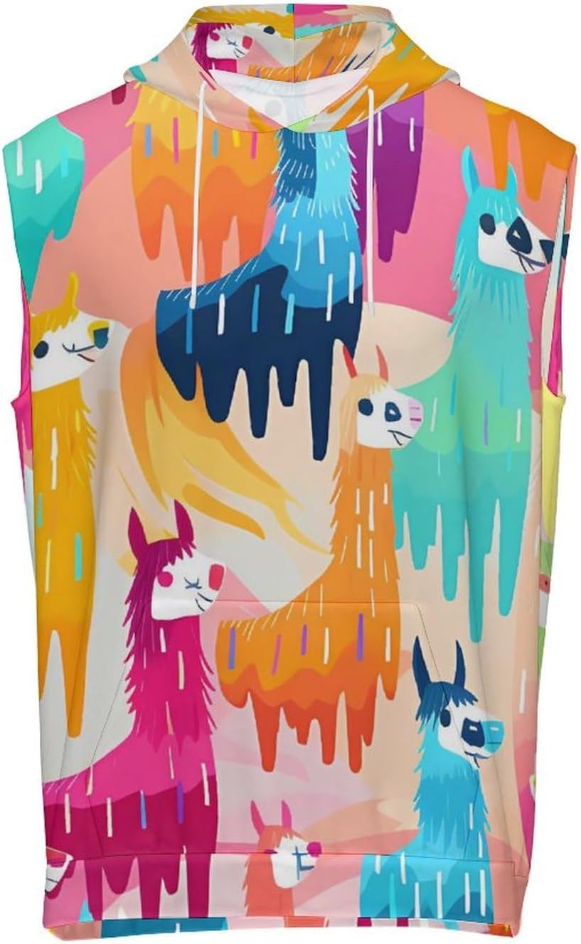 Men's Workout Hooded Tank Tops Sleeveless Muscle Gym T-Shirts