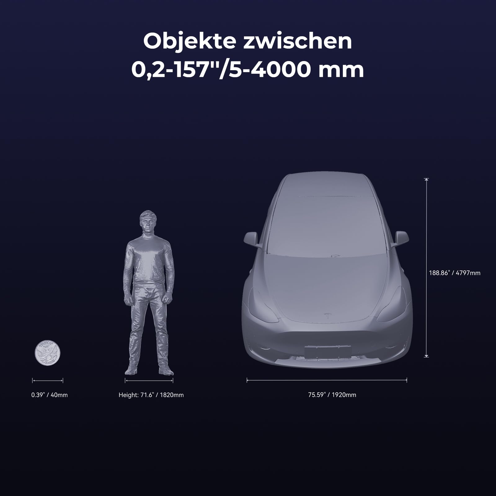 Creality Raptor Pro 3D Scanner, Bester Partner für Auto Custom, 22 Kreuz +7 parallele blaue Laserlinien, volumetrische Genauigkeit: 0,02 mm + 0,08 mm/m, Objekte zwischen 5-4000 mm
