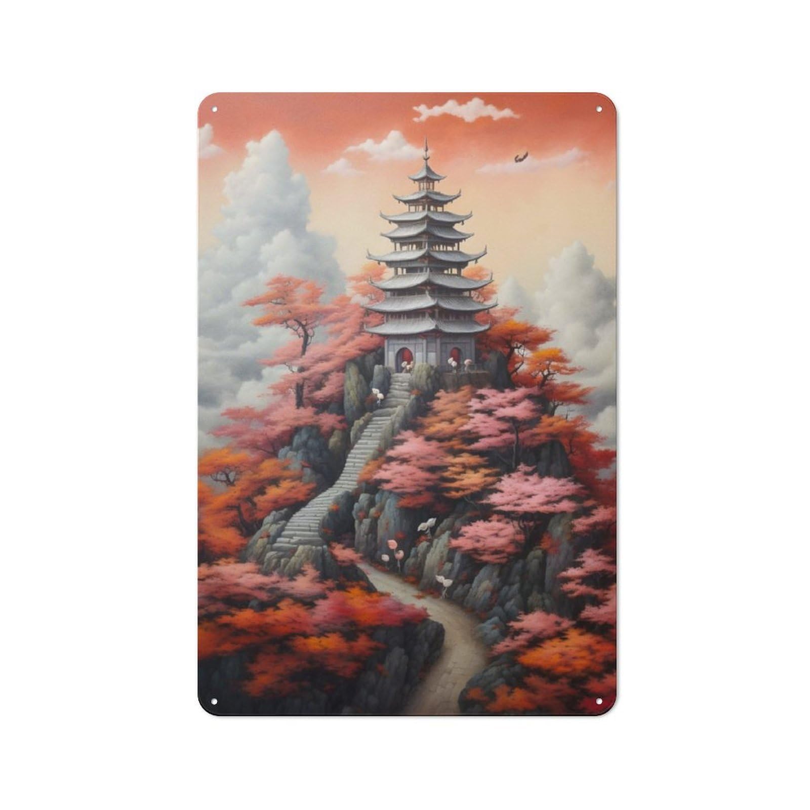Junmoney Fantasy Japan 08 Retro Tin Wall Plaque 30X20cm For Home Office Or Studio, Wall Decoration For Home Offices And Studios