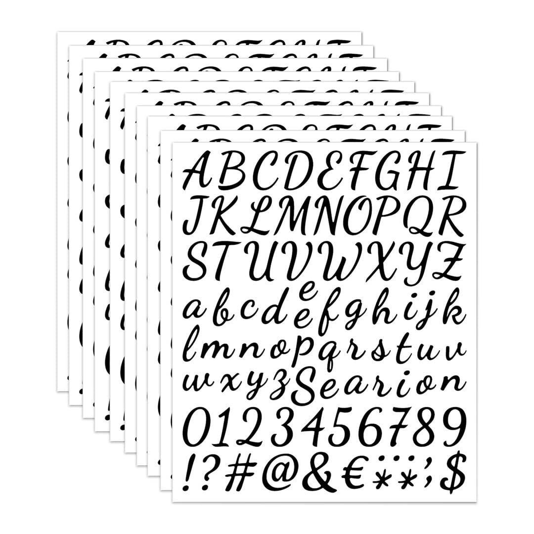 Kireida® 10 vellen alfabetstickers, vinyl-alfabetstickers, zelfklevende