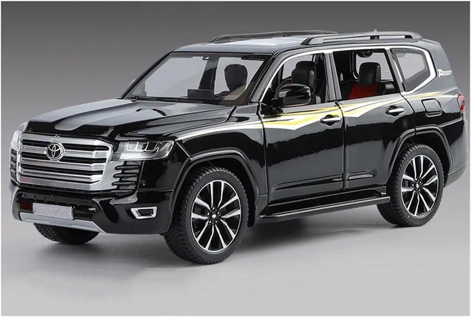 Scale car Model 1/24 for Land Cruiser LC300 SUV Alloy Car Model Diecast Metal Off-Road Vehicle Souvenir Suitable for Decoration(Black)