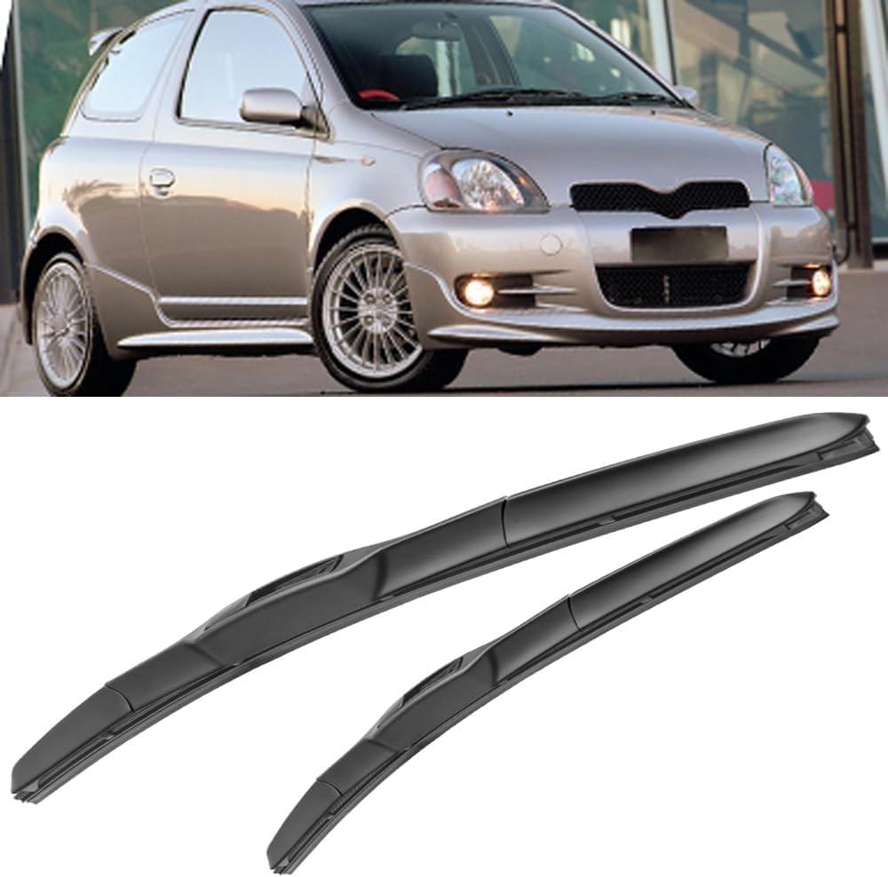 RESKIU Car Front Windshield Wiper Blade Set Replacement for Toyota Echo 2000-2005, All Season Windscreen Wipers Quiet Easy Installation