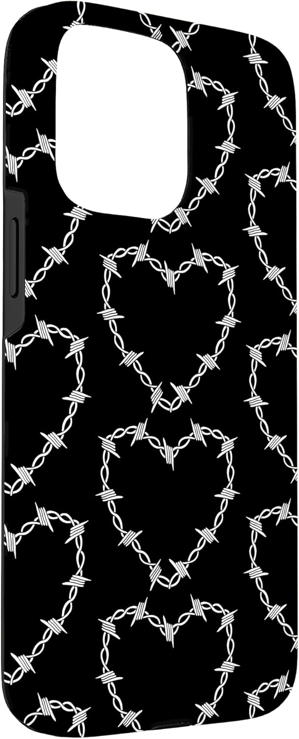 Barbed Wire Heart Alt Aesthetic Emo Goth Horror E-Girl Case for iPhone 15 Pro Max