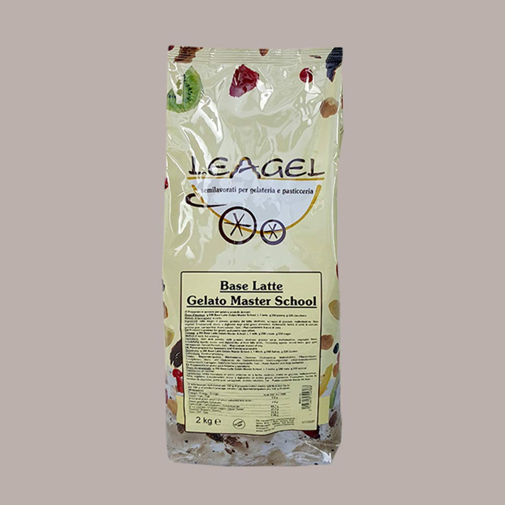 Base Latte Gelato Master School Leagel Preparato in Polvere Senza Aromi e Senza Grassi - 2 Kg -