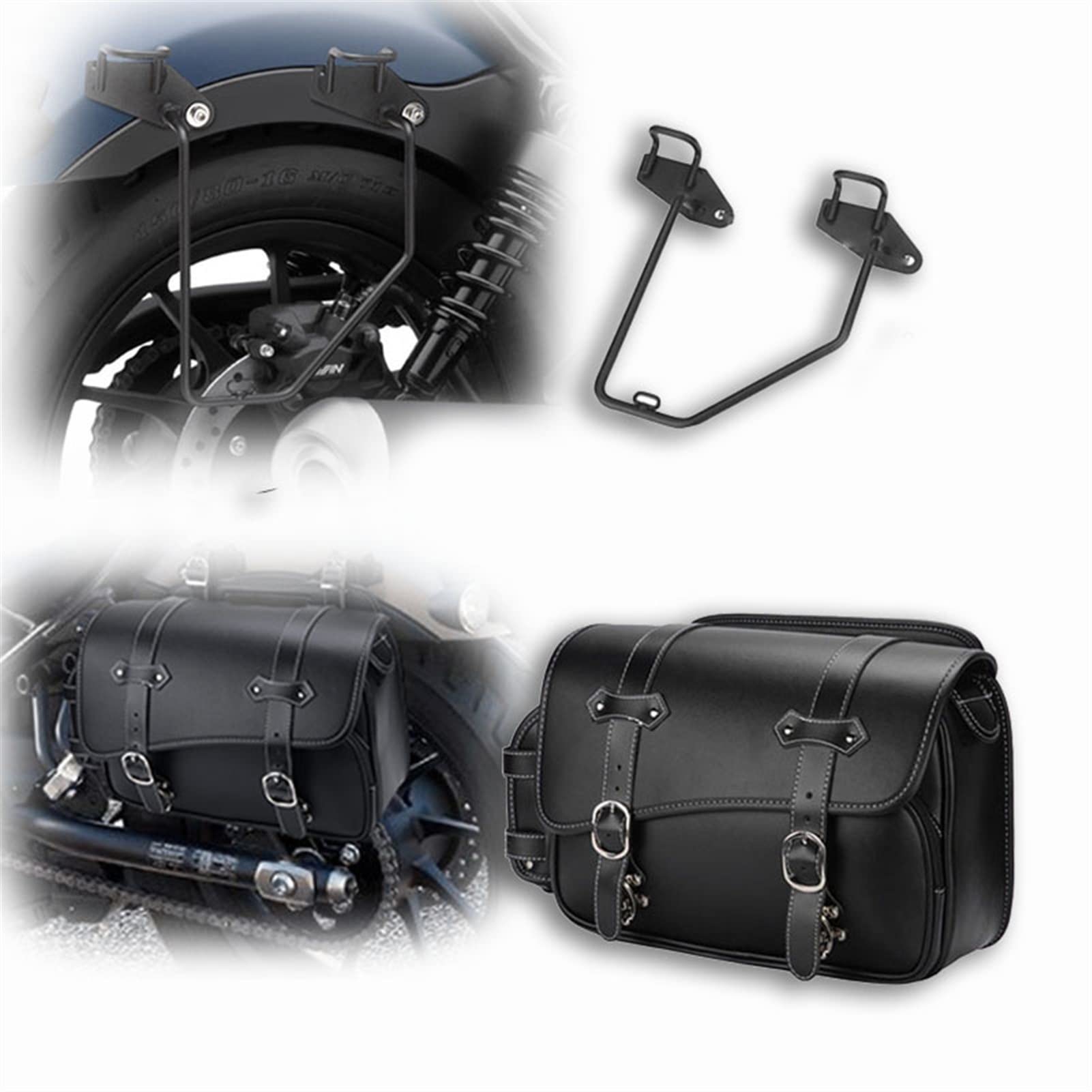 Sac latéral moto en cuir PU étanche pour Kawasaki W800 W650 W400 VN250