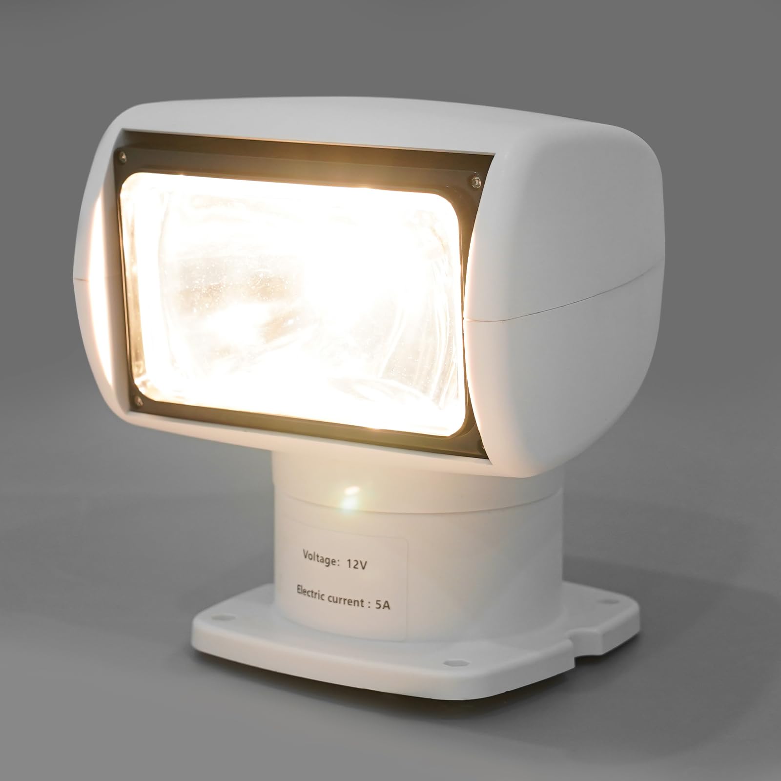 Foco de búsqueda teledirigido de 12 V, giratorio 320°, inclinación de 75°, faro de trabajo LED de 100 W, cable de 4,5 m, IP66 resistente al agua, faro para barco, 4300 K máximo, distancia de