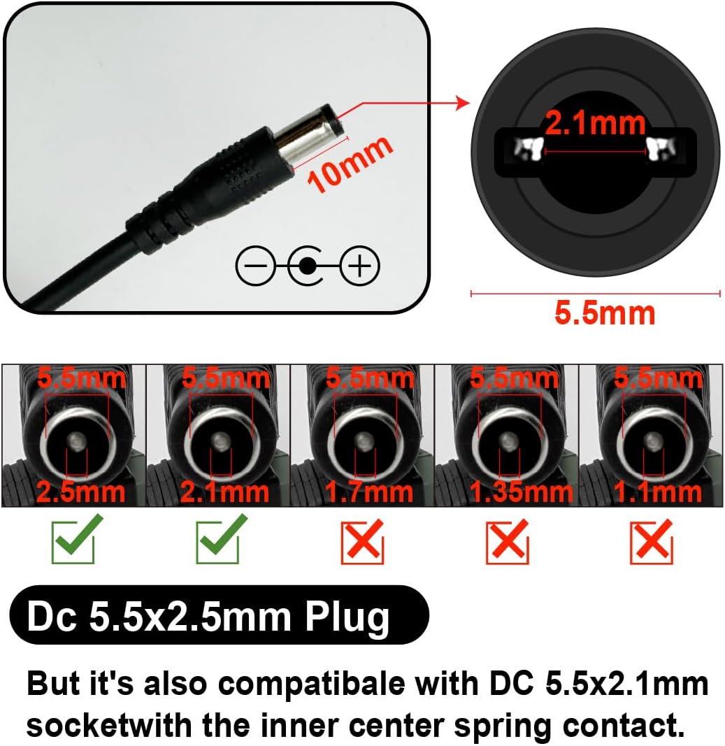 HAMRVL 12V 5A Power Supply Adapter Regulated AC 100-240V to DC 12V Transformer for FCOB WS2811 COB LED Strip Lights CCTV Camera Monitor with 5.5 x 2.1mm Tips, Genuine 12V Lighting Converter, US Plug - Image 5