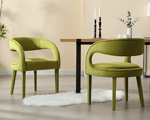 CIMOTA Juego de 2 sillas de comedor tapizadas modernas para cocina y comedor, sillas de cocina con brazosrespaldo abierto, cómodas sillas