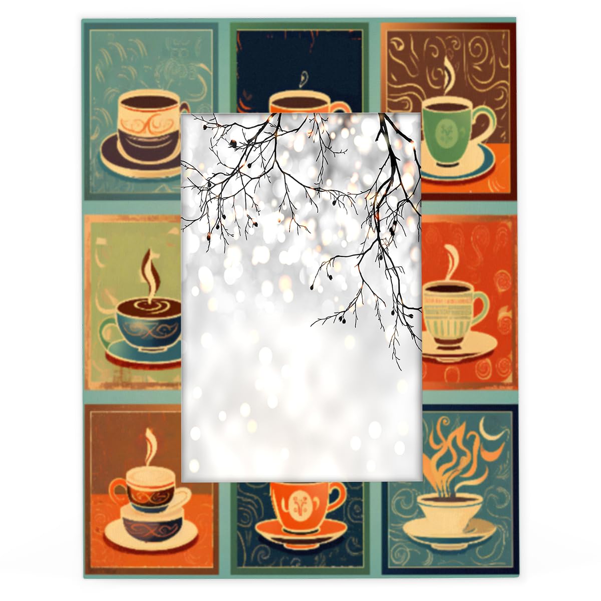 cfpolar Personalized Custom 11x14 Picture Frame, Custom Name Photo Frame Fits to 11x14 inch Photos Customized Picture Frames for Tabletop & Wall Display Home Decor, Coffee Mug Plaid