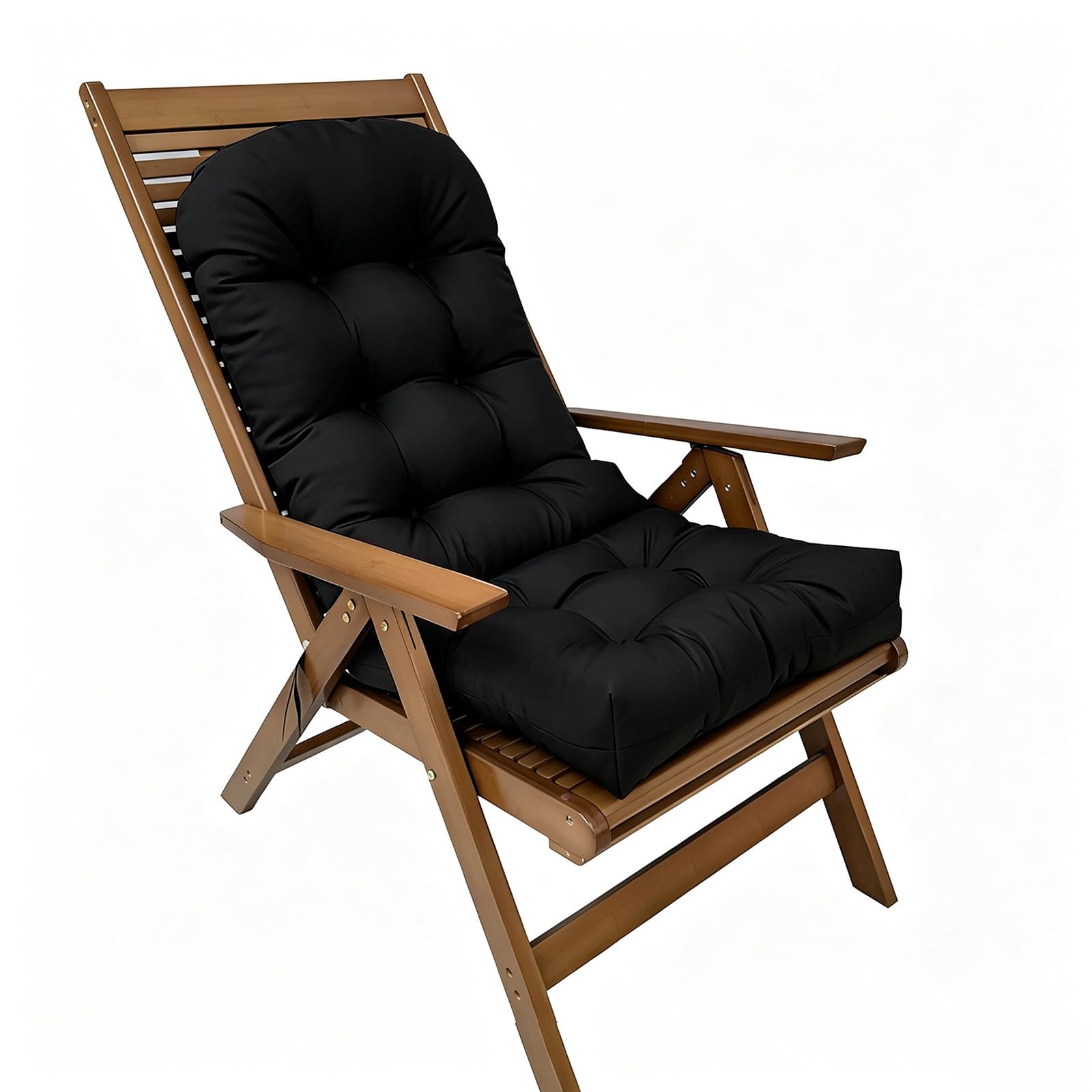 Rocking Chair Cushion,Patio Rocker Chairs Replacement Cushion with Ties High Back Wicker Chair Cushions Lounge Chairs Seat Cushions for Outdoor Porch Garden（Exclude Chairs — image 1