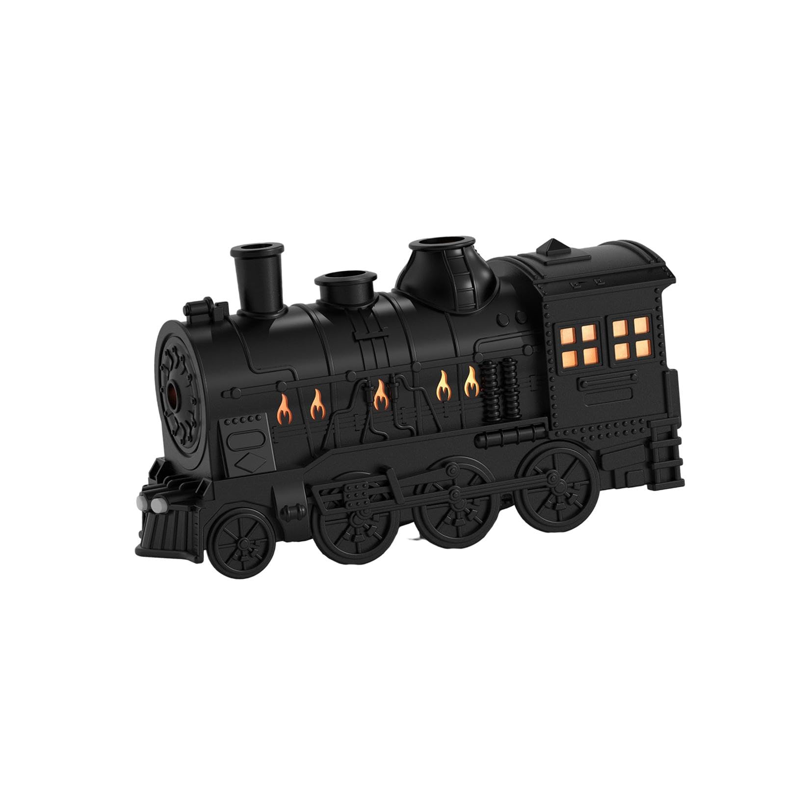 predolo Retro-Zug Aroma Diffusor für Duftöle, 300ml Aromatherapie Öle Diffusor Luftbefeuchter mit atmosphärischem Licht für Heim Büro Spa, Schwarz