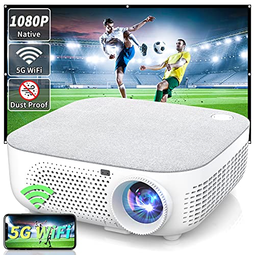 Tecnologia di sincronizzazione dello schermo WiFi 5G: il proiettore portatile wireless 1080P si adatta alla più recente tecnologia dello schermo di sincronizzazione dello smartphone WiFi e può semplicemente collegarsi al tuo dispositivo iOS/Android, soprattutto quando appeso al soffitto come proiettore domestico. Il proiettore wireless 1080P ti offre libertà wireless.