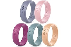 Rinfit Silicone Couples Rings Set: Matching Infinity Wedding Bands for Him and Her